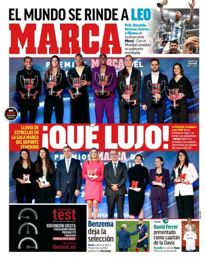 Portadas Deportivas Martes 20/12/2022