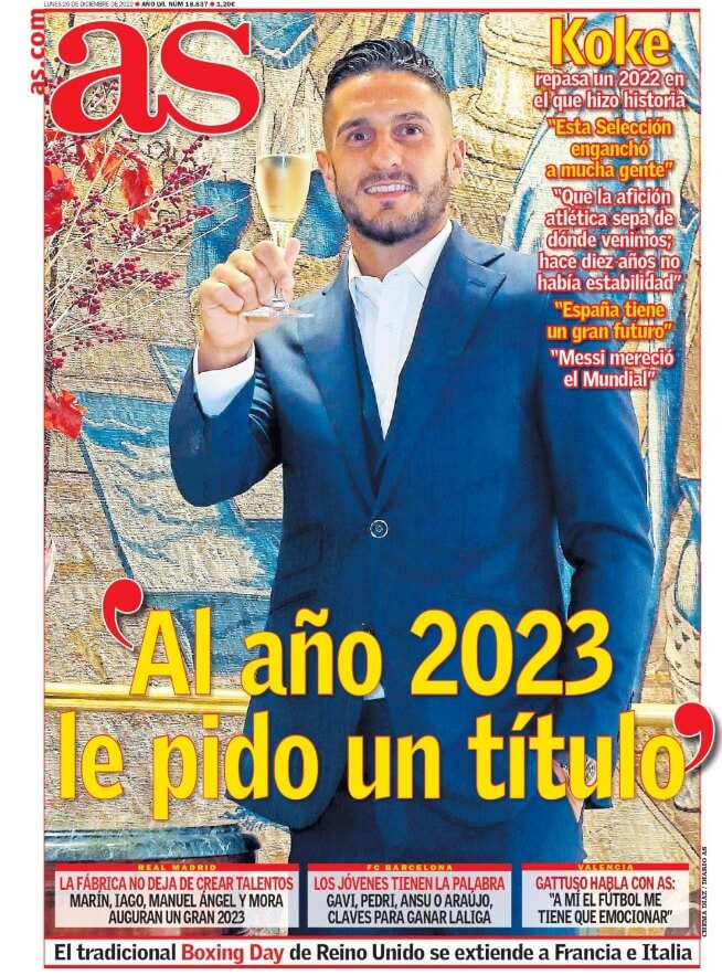 Portadas Deportivas Lunes 26/12/2022 Portadas Deportivas Lunes 26/12/2022