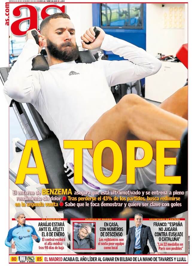 Portadas Deportivas Miércoles 28/12/2022 Portadas Deportivas Miércoles 28/12/2022