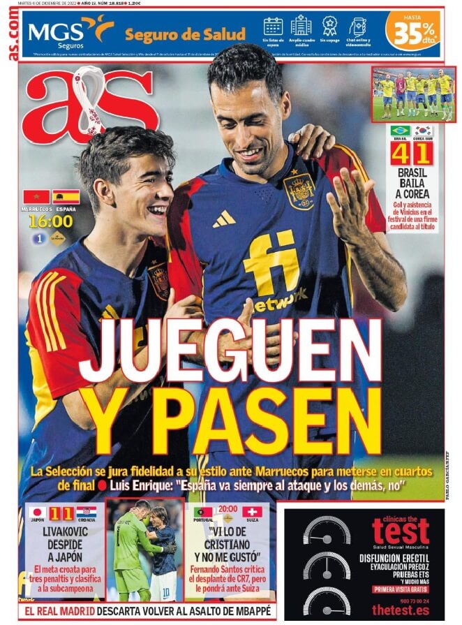 Portadas Deportivas Martes 6/12/2022