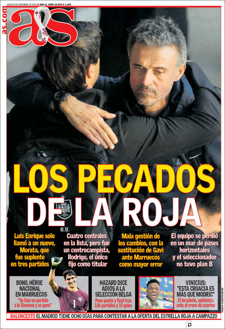 Portadas Deportivas Jueves 8/12/2022 Portadas Deportivas Jueves 8/12/2022