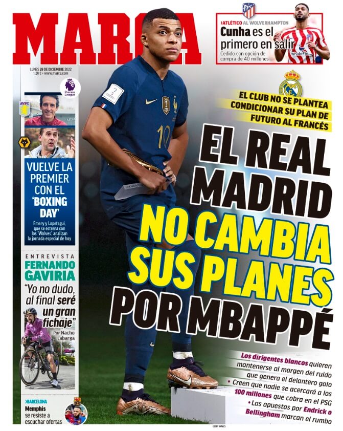 Portadas Deportivas Lunes 26/12/2022 Portadas Deportivas Lunes 26/12/2022