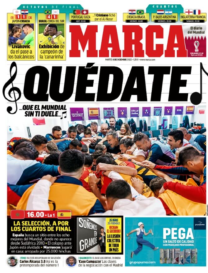 Portadas Deportivas Martes 6/12/2022