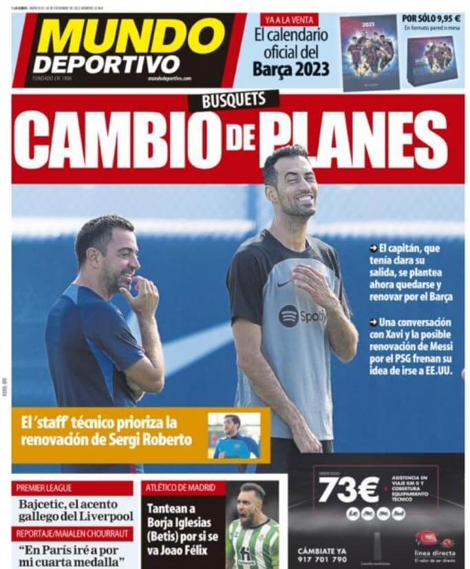 Portada diario Mundo Deportivo Portada diario Mundo Deportivo