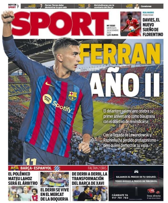 Portadas Deportivas Miércoles 28/12/2022 Portadas Deportivas Miércoles 28/12/2022