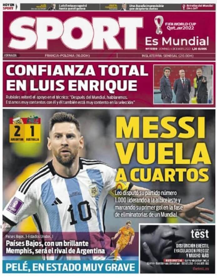 Portadas Deportivas Domingo 4/12/2022