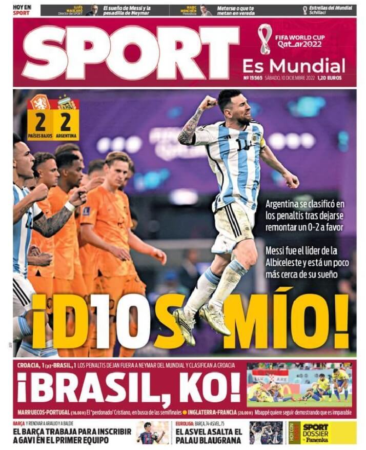 Portadas Deportivas Sábado 10/12/2022