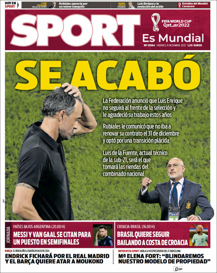 Portadas Deportivas Viernes 9/12/2022 Portadas Deportivas Viernes 9/12/2022