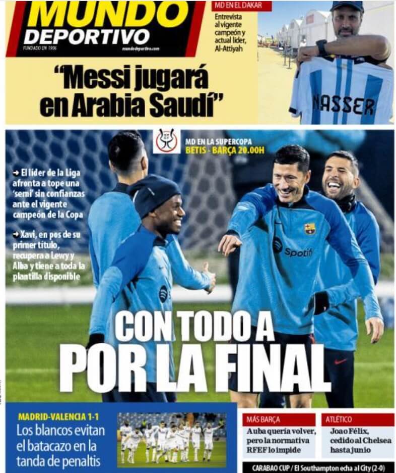 Portadas Deportivas Jueves 12/1/2023 Portadas Deportivas Jueves 12/1/2023