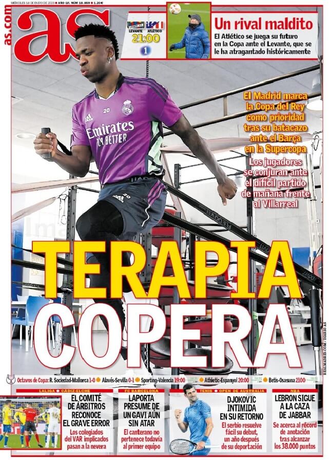 Portadas Deportivas Miércoles 18/1/2023 Portadas Deportivas Miércoles 18/1/2023