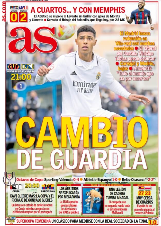 Portadas Deportivas Jueves 19/1/2023