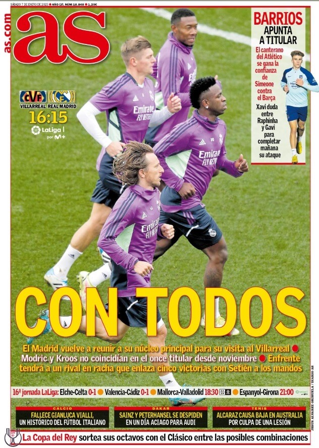 Portadas Deportivas Sábado 7/1/2023 Portadas Deportivas Sábado 7/1/2023