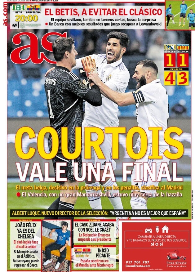 Portadas Deportivas Jueves 12/1/2023 Portadas Deportivas Jueves 12/1/2023