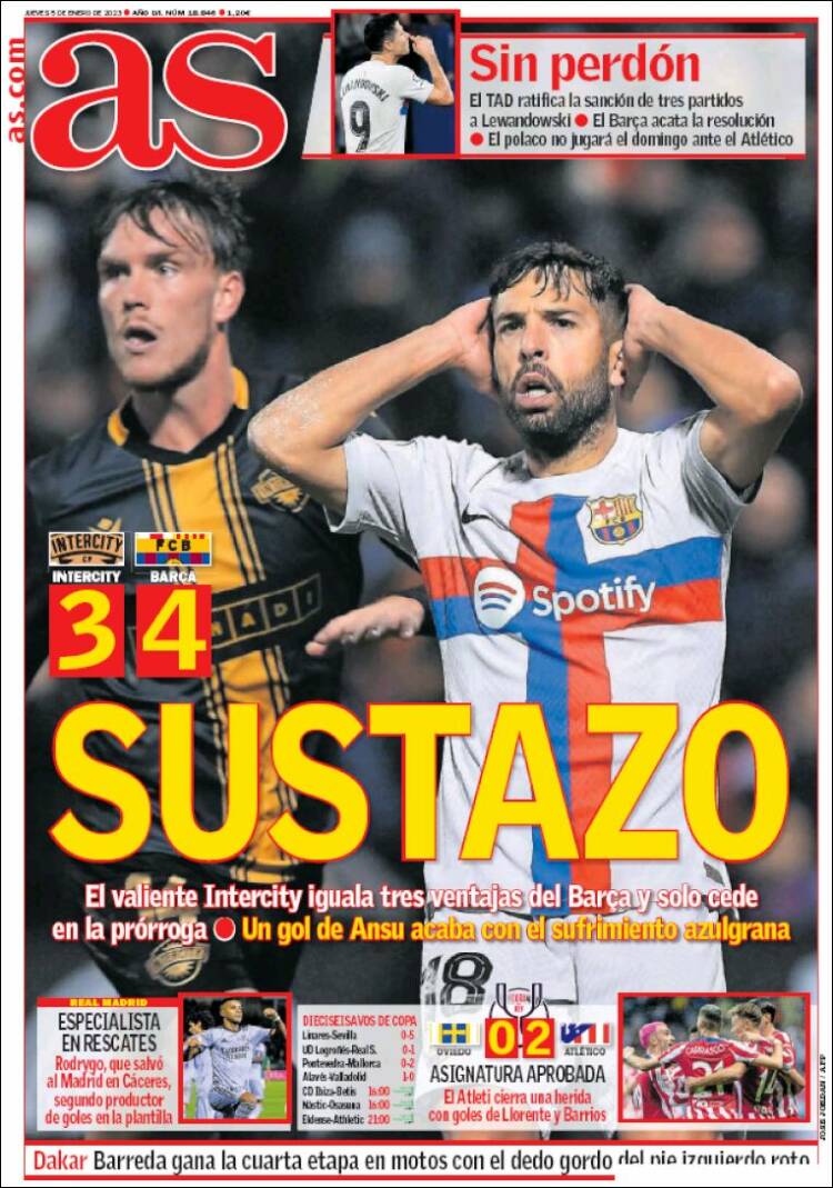 Portadas Deportivas Jueves 5/1/2023 Portadas Deportivas Jueves 5/1/2023