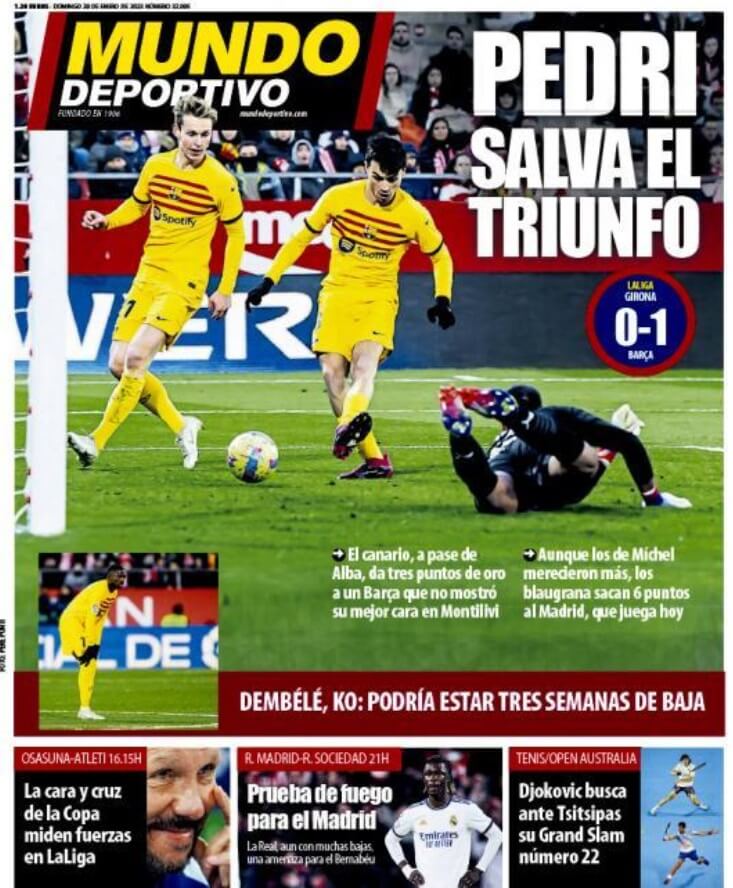 Portadas Deportivas Domingo 29/1/2023 Portadas Deportivas Domingo 29/1/2023