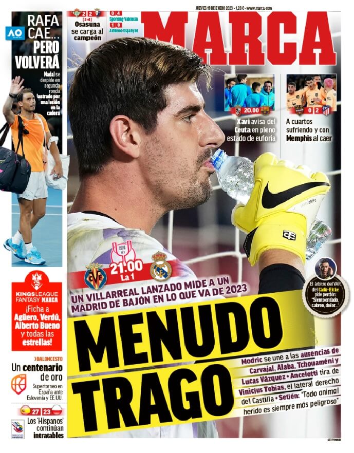 Portadas Deportivas Jueves 19/1/2023