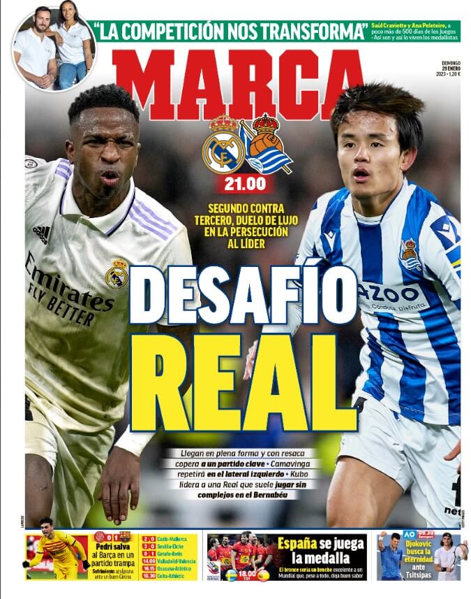 Portadas Deportivas Domingo 29/1/2023 Portadas Deportivas Domingo 29/1/2023