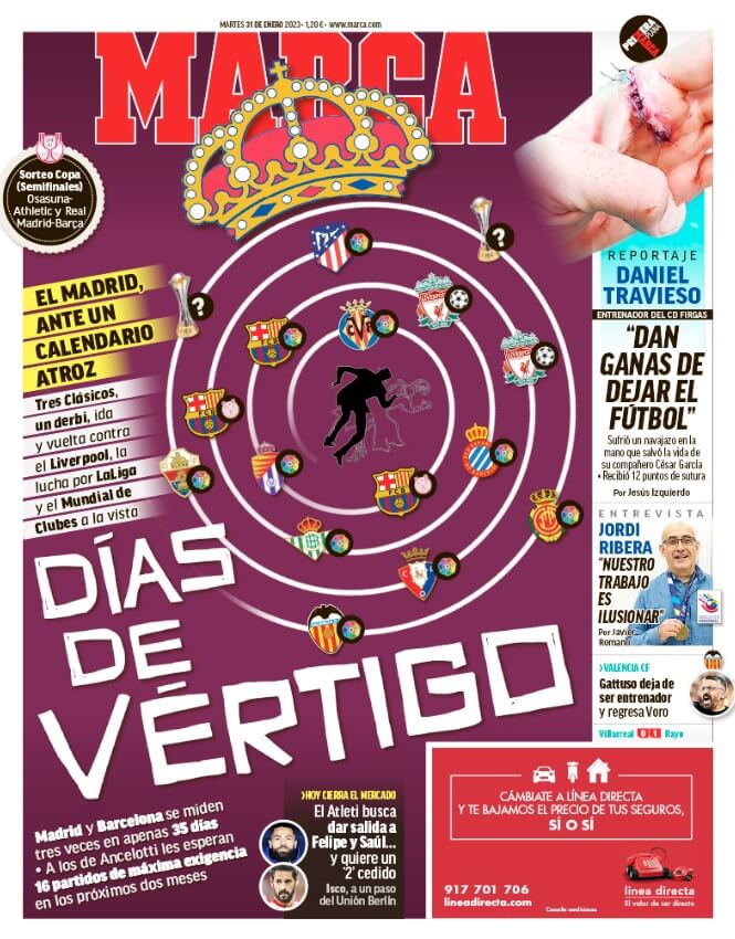 Portadas Deportivas Martes 31/1/2023