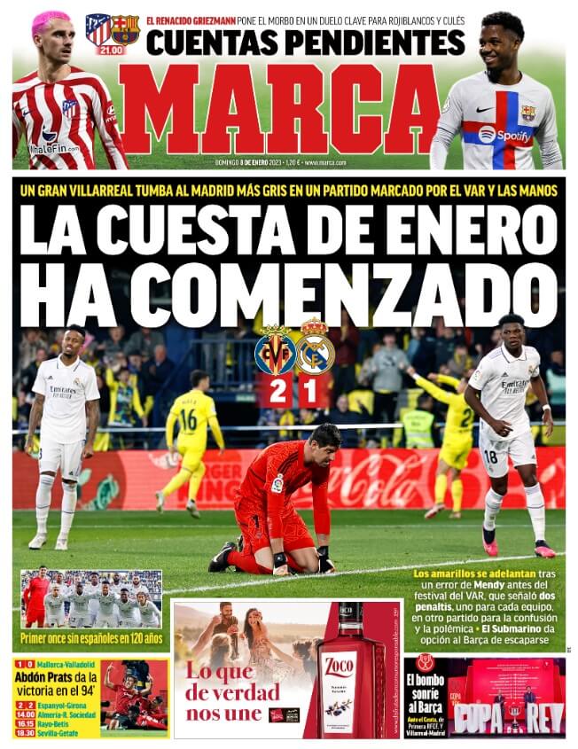 Portadas Deportivas Domingo 8/1/2023 
