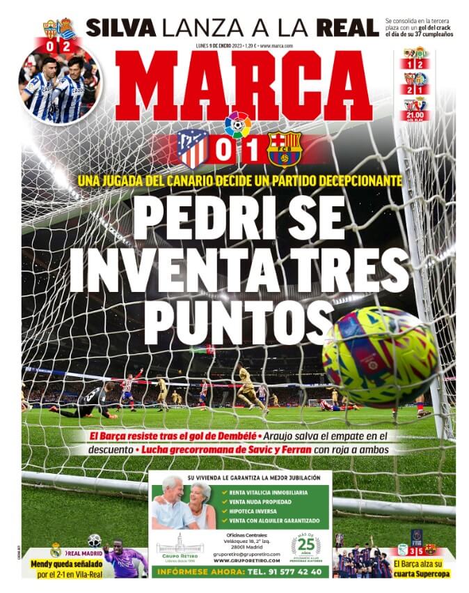 Portadas Deportivas Lunes 9/1/2023