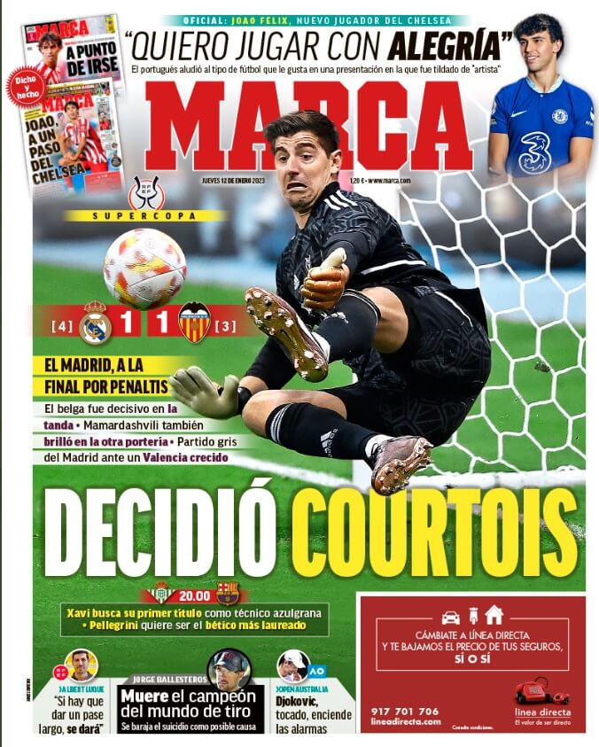 Portadas Deportivas Jueves 12/1/2023 Portadas Deportivas Jueves 12/1/2023