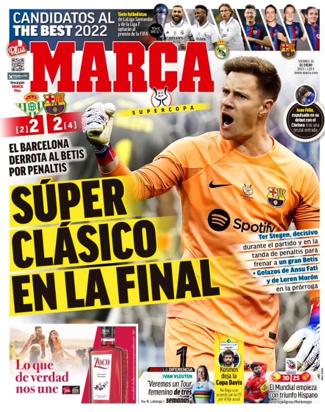 Portadas Deportivas Viernes 13/1/2023 Portadas Deportivas Viernes 13/1/2023