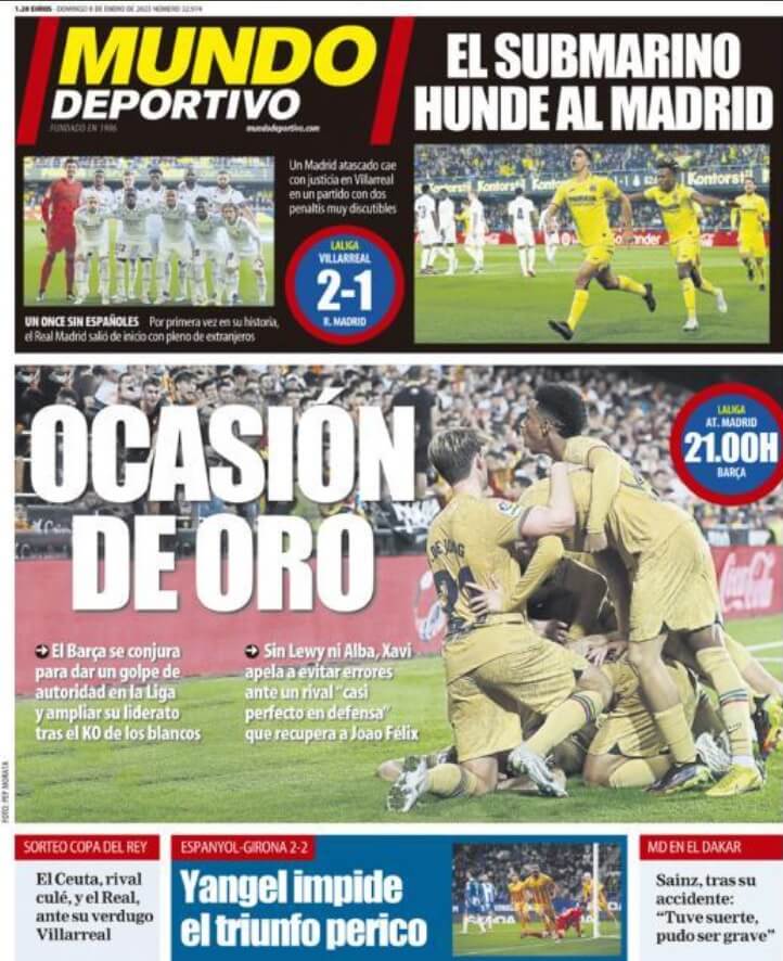 Portadas Deportivas Domingo 8/1/2023 