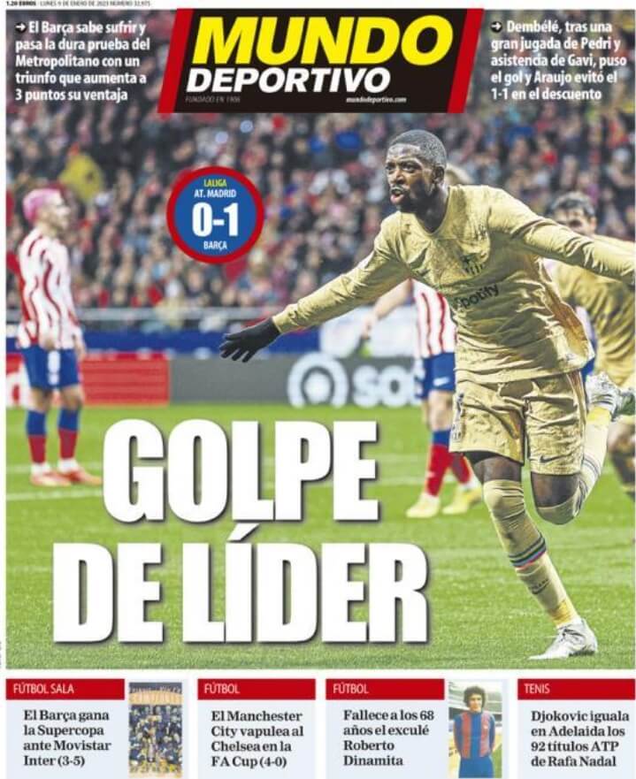 Portadas Deportivas Lunes 9/1/2023