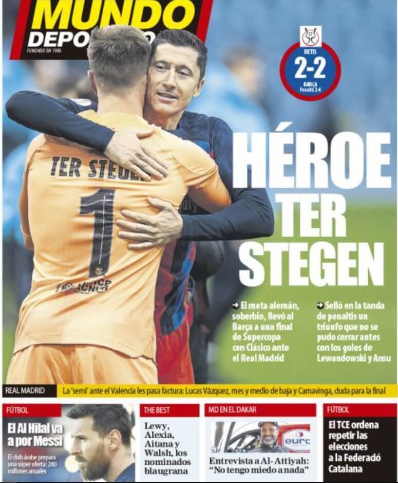 Portadas Deportivas Viernes 13/1/2023 Portadas Deportivas Viernes 13/1/2023