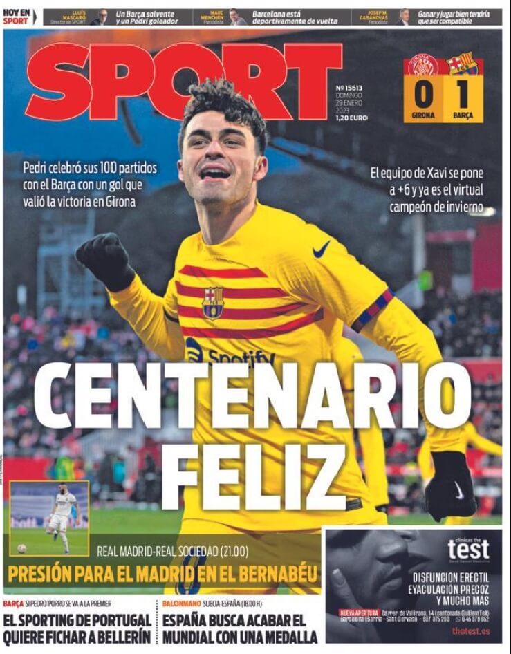 Portadas Deportivas Domingo 29/1/2023 Portadas Deportivas Domingo 29/1/2023