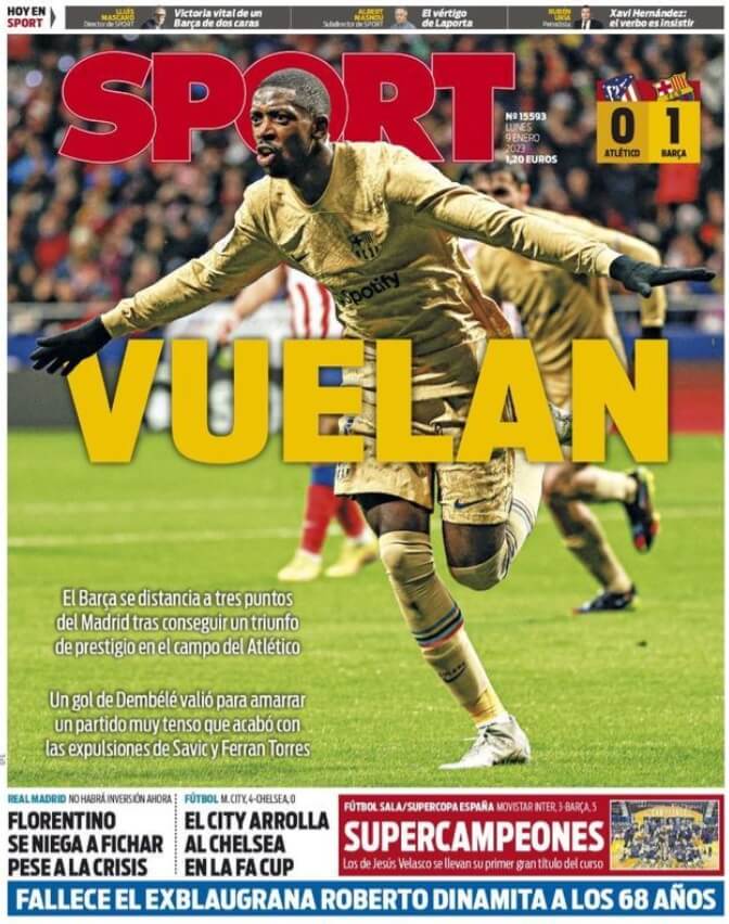 Portadas Deportivas Lunes 9/1/2023