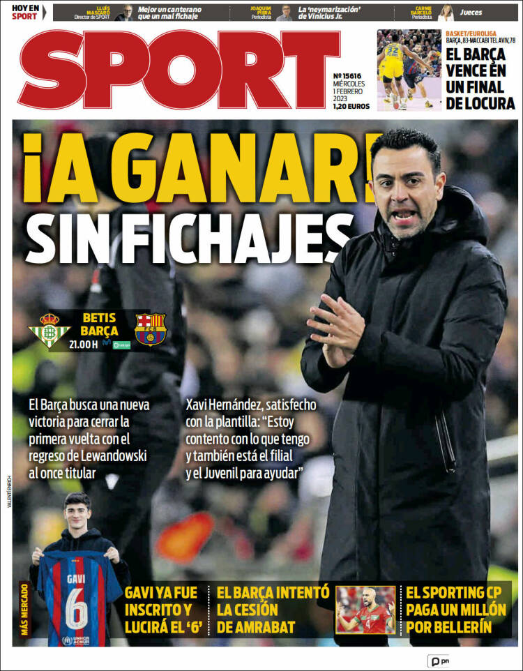 Portadas Deportivas Miércoles 1/2/2023 Portadas Deportivas Miércoles 1/2/2023