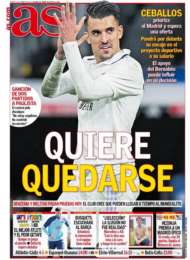 Portadas Deportivas Sábado 4/2/2023