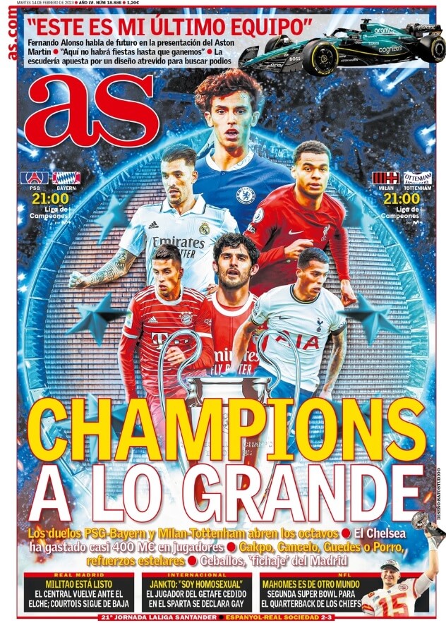 Portadas Deportivas Martes 14/2/2023 Portadas Deportivas Martes 14/2/2023