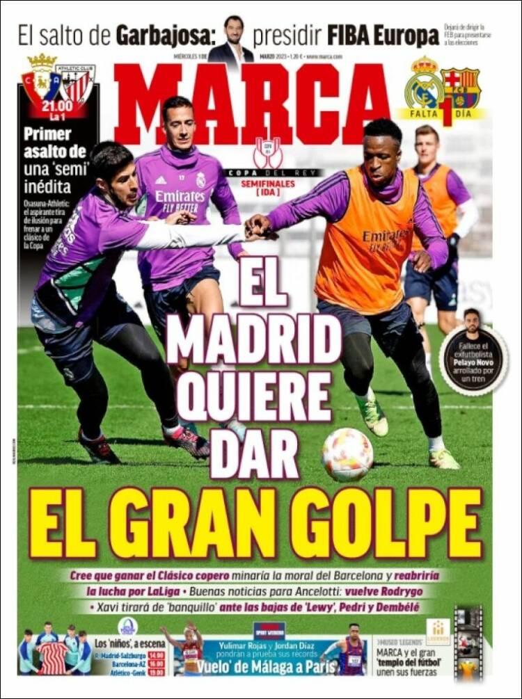 Portadas Deportivas Miércoles 1/3/2023 Portadas Deportivas Miércoles 1/3/2023