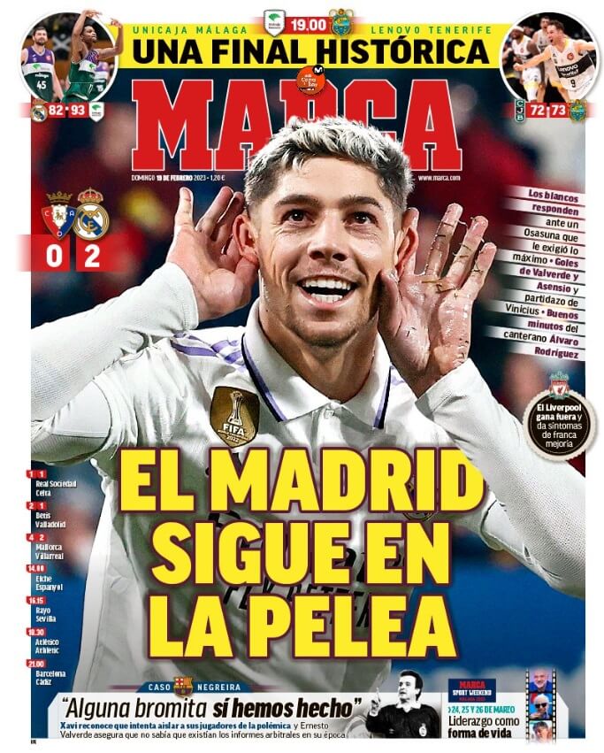 Portadas Deportivas Domingo 19/2/2023