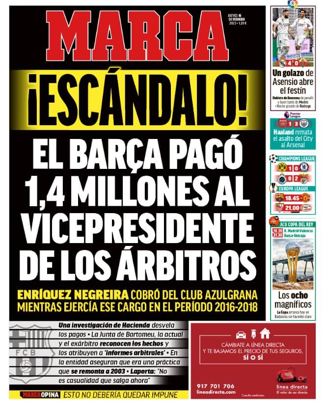 Portadas Deportivas Jueves 16/2/2023 Portadas Deportivas Jueves 16/2/2023