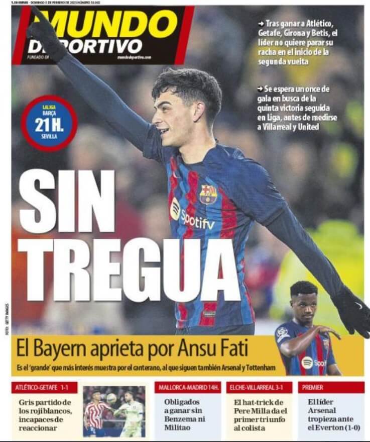 Portadas Deportivas Domingo 5/2/2023