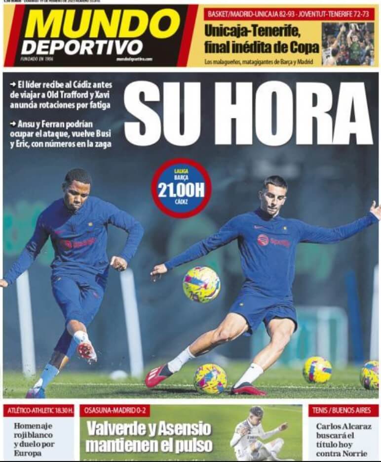 Portadas Deportivas Domingo 19/2/2023