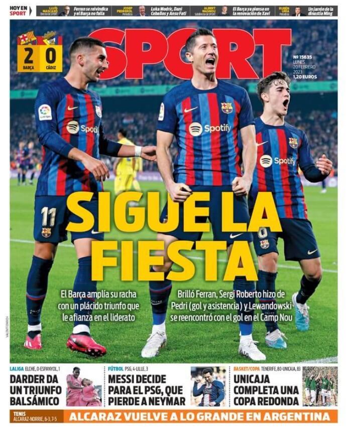 Portadas Deportivas Lunes 20/2/2023 Portadas Deportivas Lunes 20/2/2023