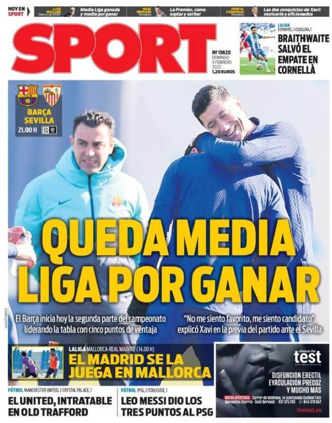Portadas Deportivas Domingo 5/2/2023 Portadas Deportivas Domingo 5/2/2023