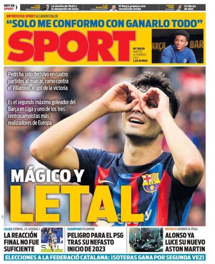 Portadas Deportivas Martes 14/2/2023 Portadas Deportivas Martes 14/2/2023