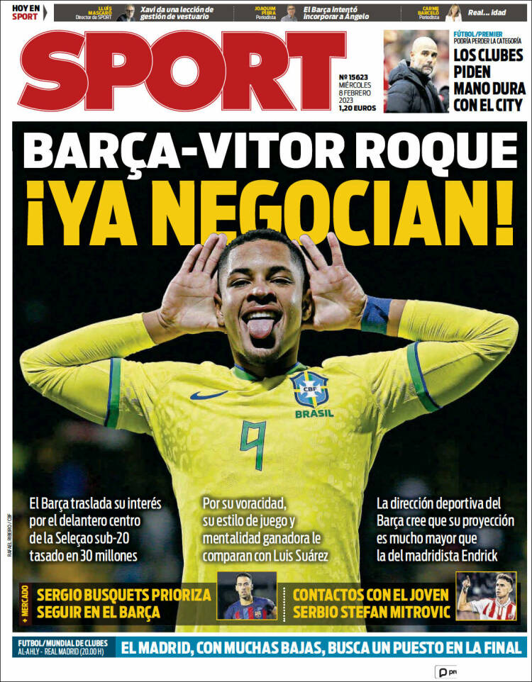 Portadas Deportivas Miércoles 8/2/2023