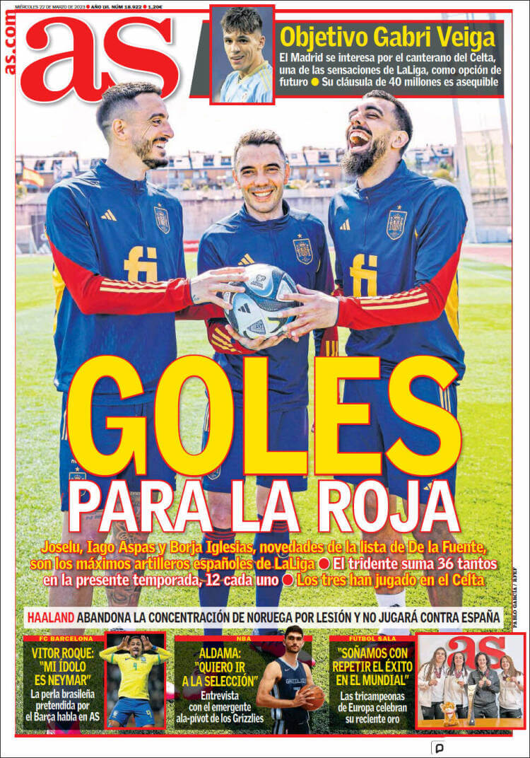 Portadas Deportivas Miércoles 22/3/2023