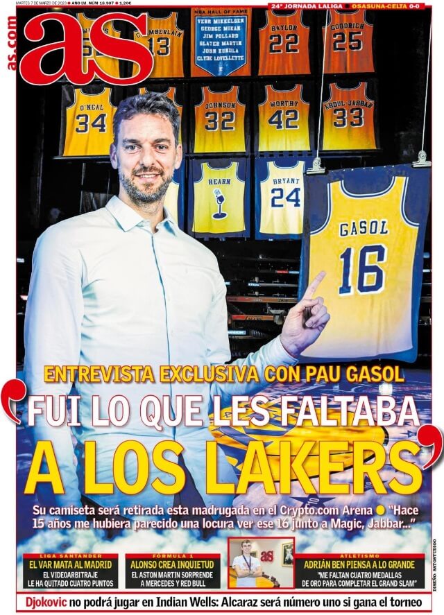 Portadas Deportivas Martes 7/3/2023