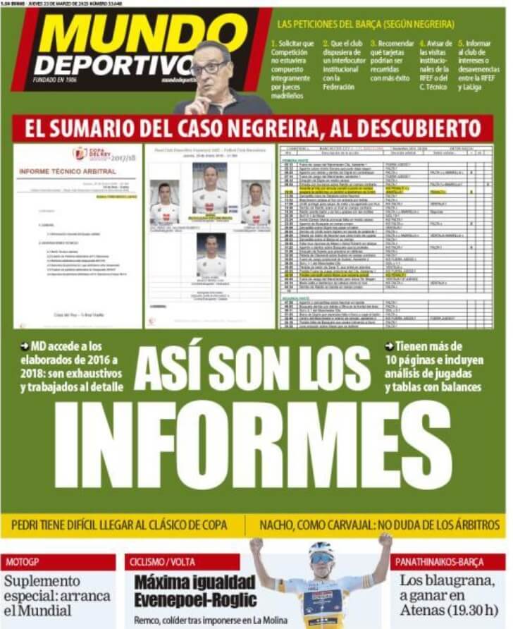 Portadas Deportivas Jueves 23/3/2023 Portadas Deportivas Jueves 23/3/2023
