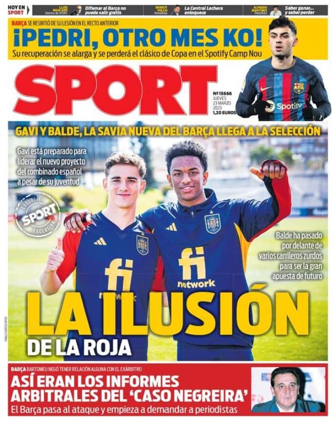 Portadas Deportivas Jueves 23/3/2023 Portadas Deportivas Jueves 23/3/2023