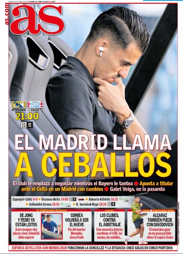 Portadas Deportivas Sábado 22/4/2023