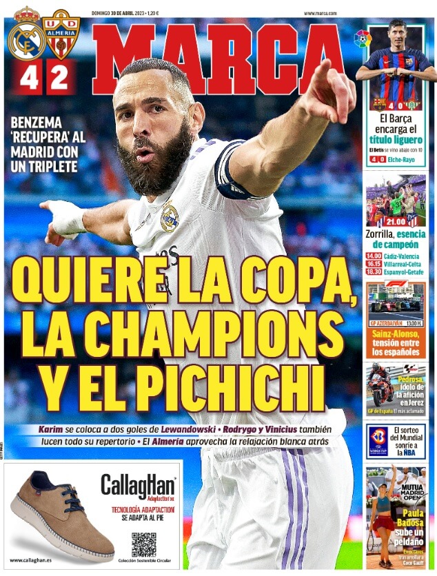 Portadas Deportivas Domingo 30/4/2023 