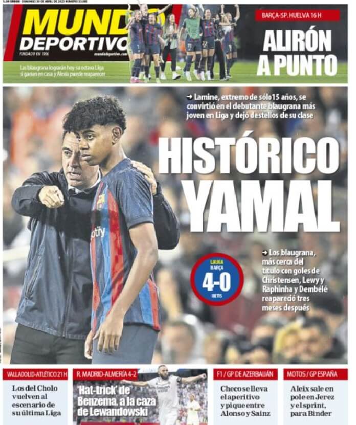 Portadas Deportivas Domingo 30/4/2023 